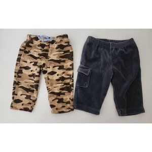 Lot Of 2 Baby Bottoms - Carter's Camouflage & Old Navy Cargo Fleece Bottom 3-6 M